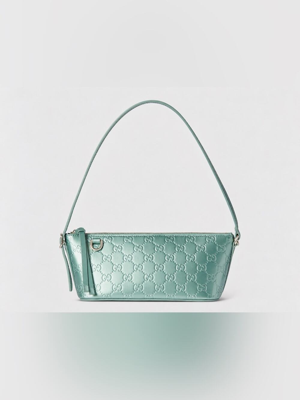 Gucci GG Embossed Shoulder Bag Aqua Green